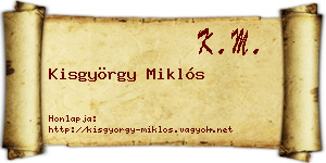 Kisgyörgy Miklós névjegykártya