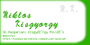 miklos kisgyorgy business card